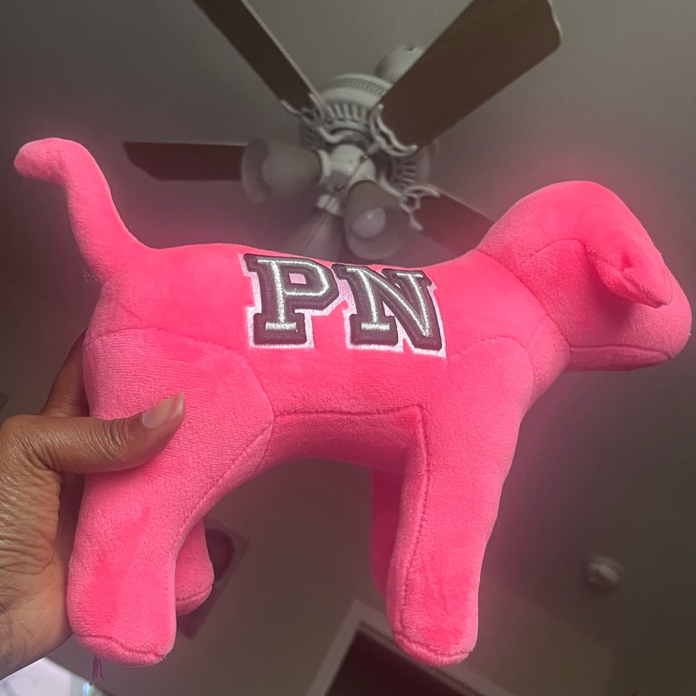 PINK Victoria's Secret Plush Dog - Bright Pink